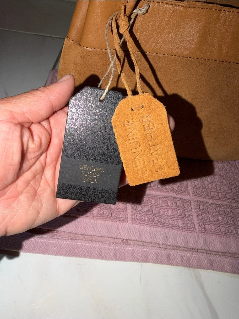 Genuine Suede Shoulder Bag – New with Tags - Picture 9 of 11